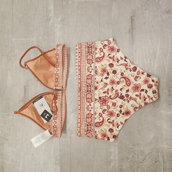 💕RIP CURL💕 Desert Dawn Bikini Banded Triangle Top + High Waisted Bottom M NWT - Picture 2 of 16